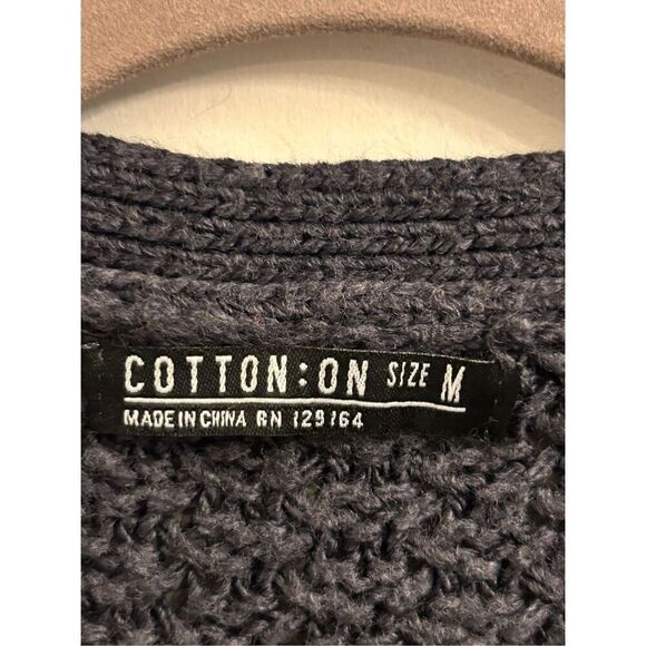 Cotton On Open Front Chunky Cardigan gray-blue M - Picture 3 of 6